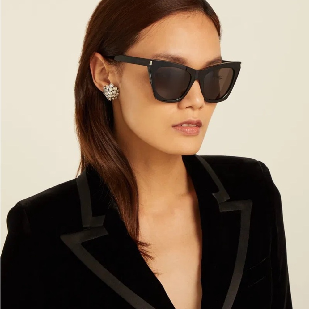 Saint Laurent Black Cat-Eye Sunglasses